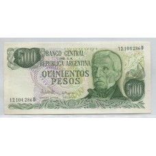 ARGENTINA COL. 647b BILLETE 500 PESOS LEY 18.188 BOT 2433 SIN CIRCULAR UNC